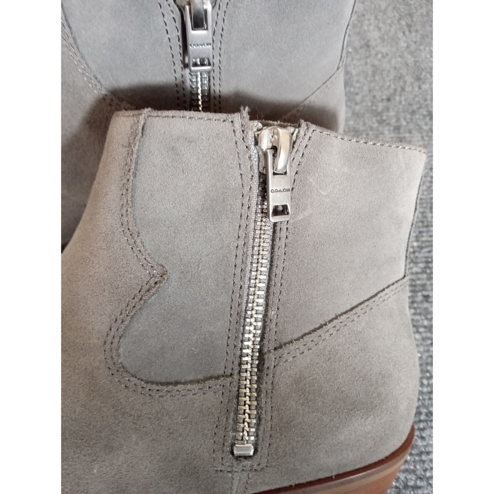 Coach New York Dani Heather Gray Womens Ankle Boot Western Bootie Size 7 Suede - Picture 3 of 16